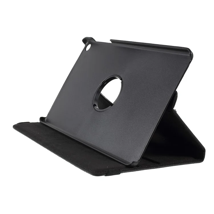 For Samsung Galaxy TAB A 10.1 (2019) SM-T510 / SM-T515 Litchi Texture Leather Tablet Cover with 360-Degree Rotation Multi-Angle Supporting - Black-Cellmalls