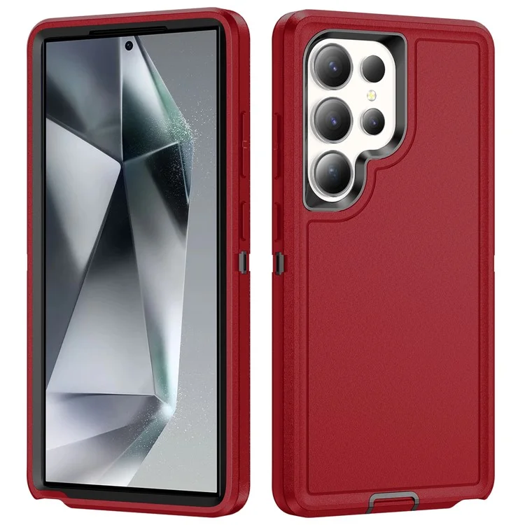 For Samsung Galaxy S25 Ultra Case PC+Silicone+EVA 3-in-1 Shockproof Phone Cover - Black+Black-Cellmalls