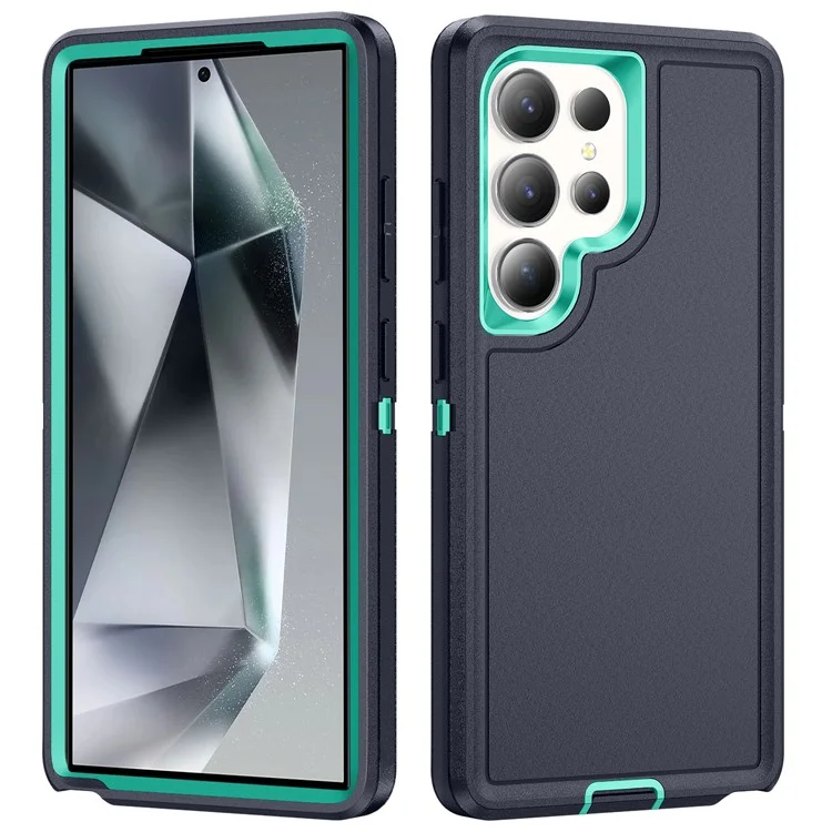 For Samsung Galaxy S25 Ultra Case PC+Silicone+EVA 3-in-1 Shockproof Phone Cover - Black+Black-Cellmalls