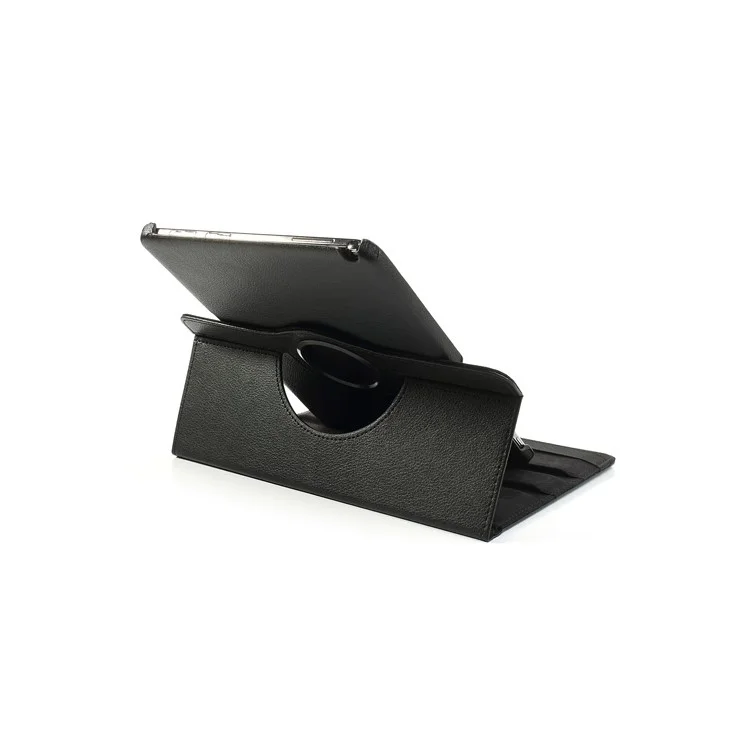 360 Rotary Litchi Grain Leather Cover w /  Stand for Samsung Galaxy Note 10.1 (2014 Edition) SM-P600 - Black-Cellmalls