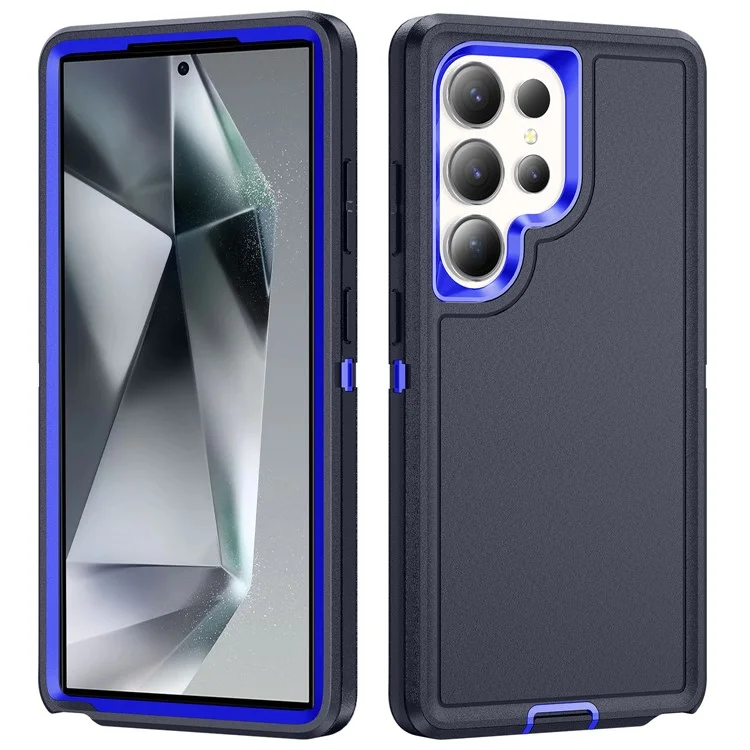 For Samsung Galaxy S25 Ultra Case PC+Silicone+EVA 3-in-1 Shockproof Phone Cover - Black+Black-Cellmalls