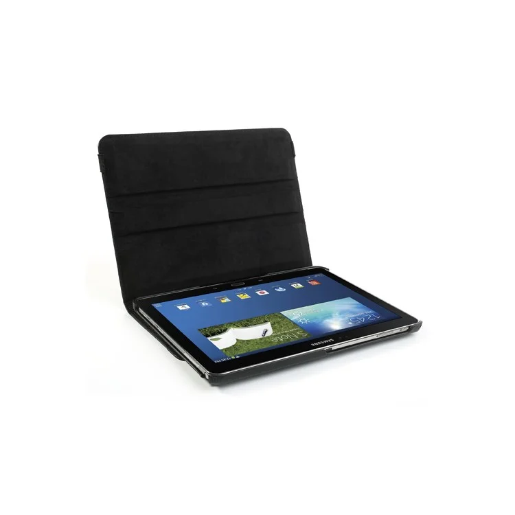 360 Rotary Litchi Grain Leather Cover w /  Stand for Samsung Galaxy Note 10.1 (2014 Edition) SM-P600 - Black-Cellmalls