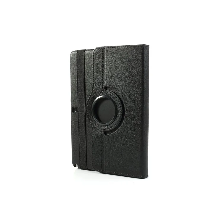 360 Rotary Litchi Grain Leather Cover w /  Stand for Samsung Galaxy Note 10.1 (2014 Edition) SM-P600 - Black-Cellmalls