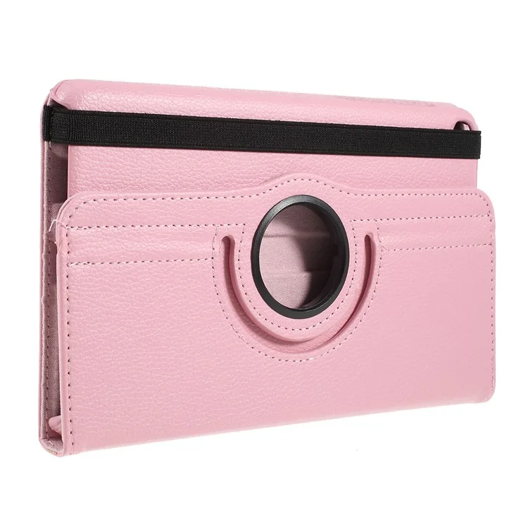 For Samsung Galaxy Tab A 8.0 (2019) with S Pen P200 P205 Litchi Texture Leather Protection Tablet Cover [With 360 Degree Rotary Stand] - Pink-Cellmalls