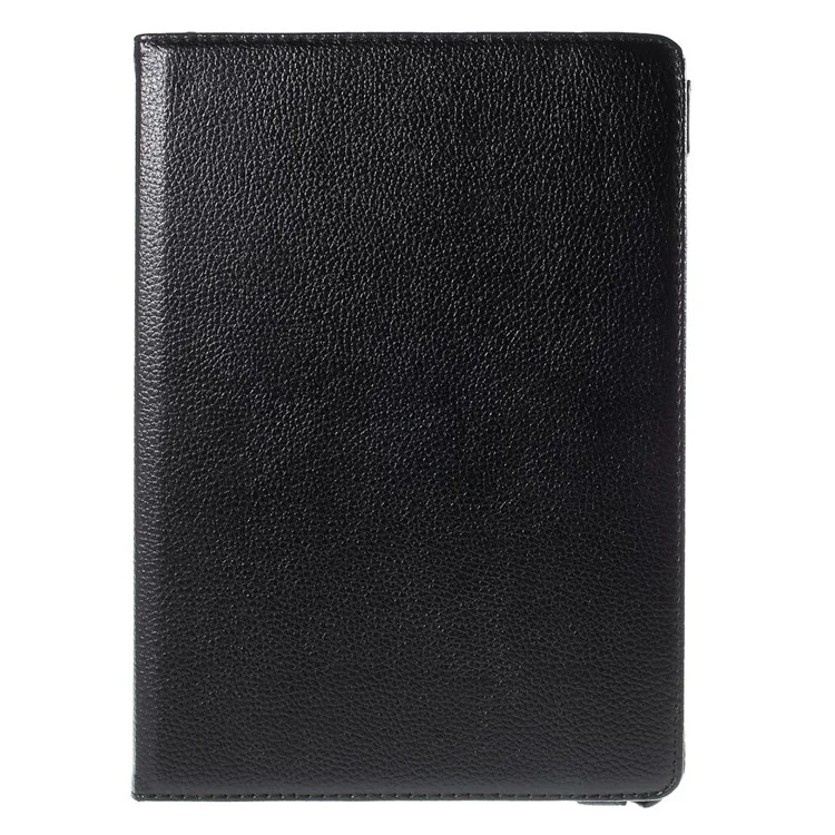 For Samsung Galaxy Tab A 9.7 T550 T555 Lychee Litchi Leather Cover with Rotary Stand - Black-Cellmalls