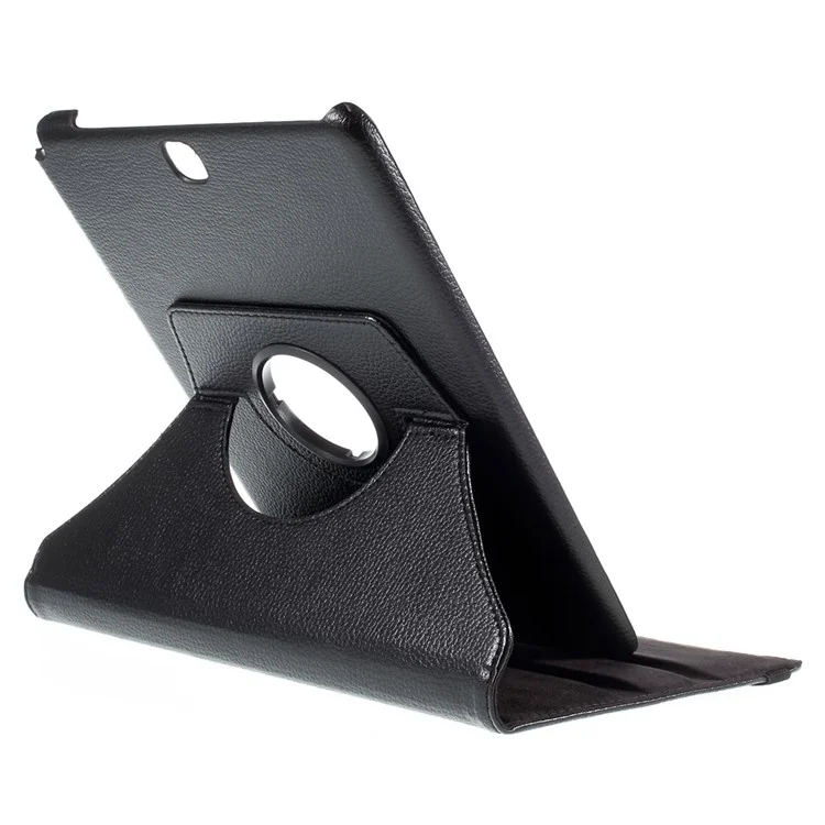 For Samsung Galaxy Tab A 9.7 T550 T555 Lychee Litchi Leather Cover with Rotary Stand - Black-Cellmalls