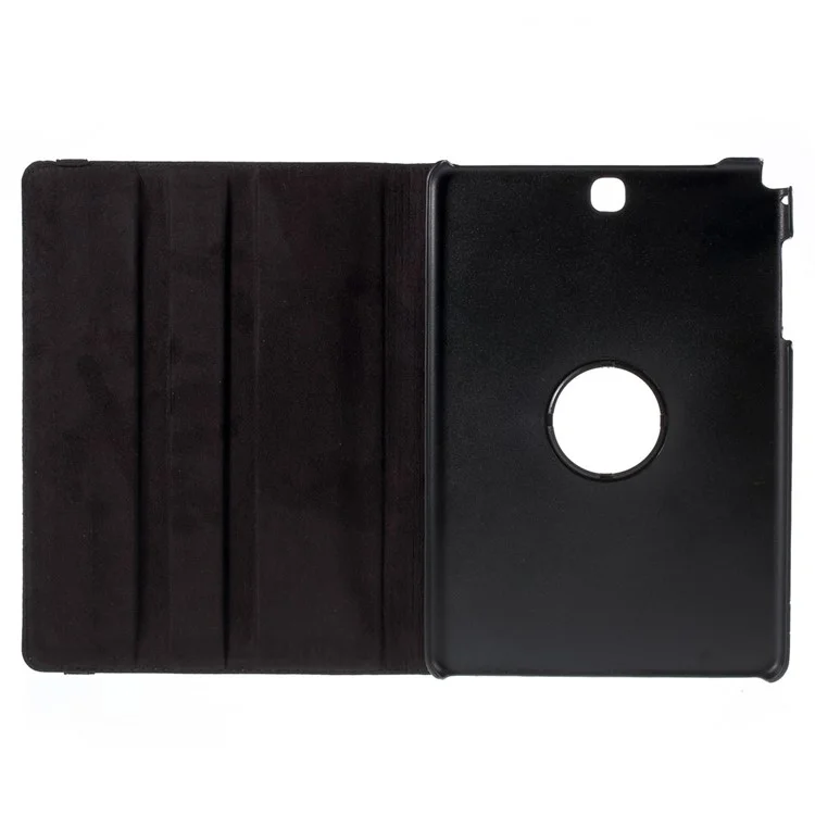 For Samsung Galaxy Tab A 9.7 T550 T555 Lychee Litchi Leather Cover with Rotary Stand - Black-Cellmalls