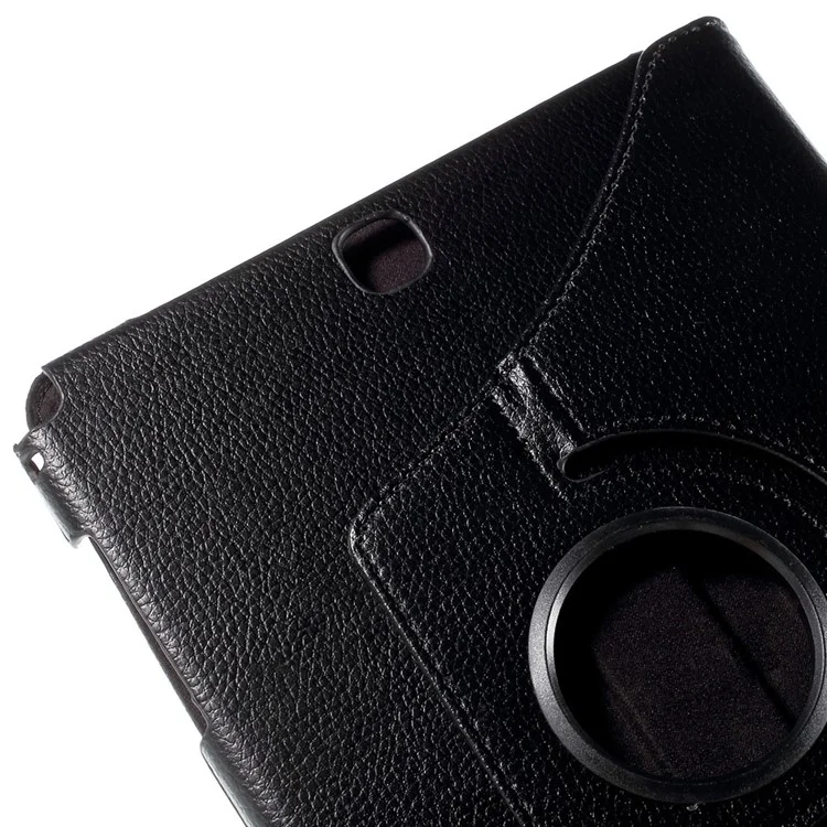 For Samsung Galaxy Tab A 9.7 T550 T555 Lychee Litchi Leather Cover with Rotary Stand - Black-Cellmalls
