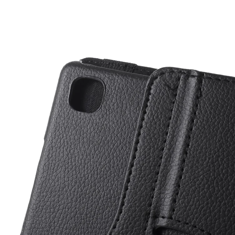 Middle Hollow on the back Leather Case with 360-Degree Rotating Stand + Elastic Fasten Band for Samsung Galaxy Tab A7 10.4 (2020) / (2022) - Black-Cellmalls