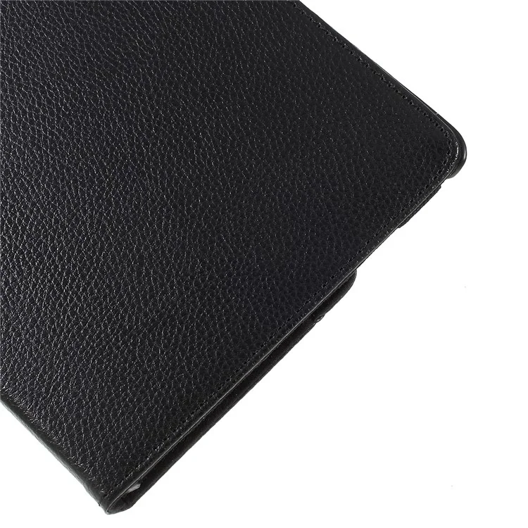 For Samsung Galaxy TAB A 10.1 (2019) SM-T510 / SM-T515 Litchi Texture Leather Tablet Cover with 360-Degree Rotation Multi-Angle Supporting - Black-Cellmalls