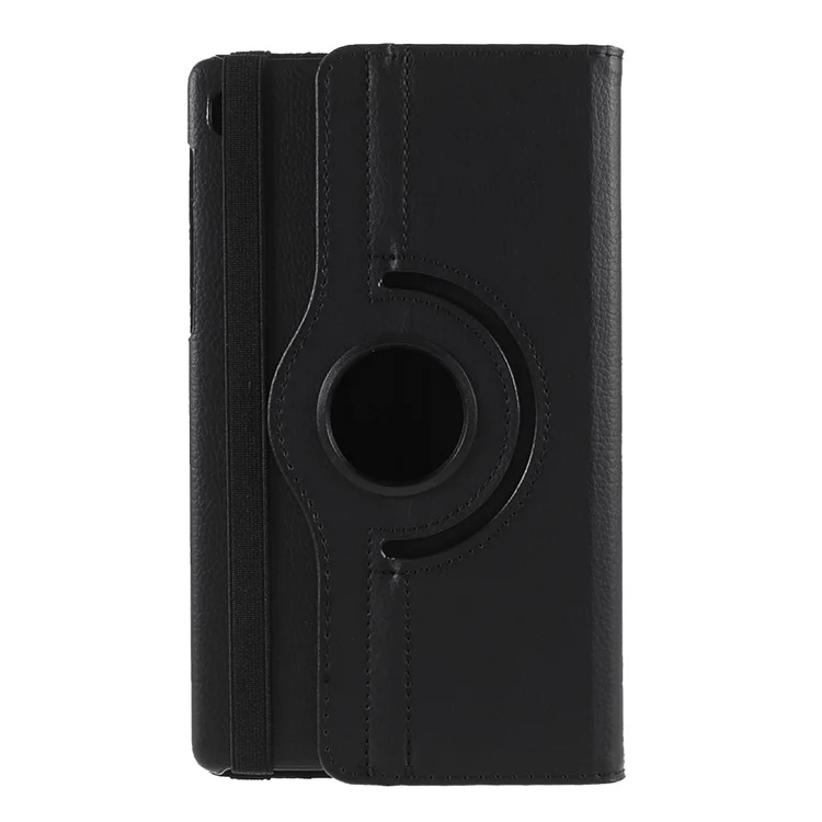 360° Swiveling Stand Design Litchi Texture Leather Tablet Cover Case for Samsung Galaxy A7 Lite 8.7-inch T220 / T225 - Black-Cellmalls