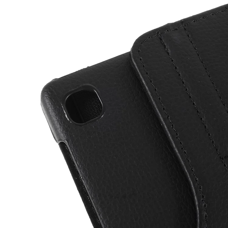 360° Swiveling Stand Design Litchi Texture Leather Tablet Cover Case for Samsung Galaxy A7 Lite 8.7-inch T220 / T225 - Black-Cellmalls