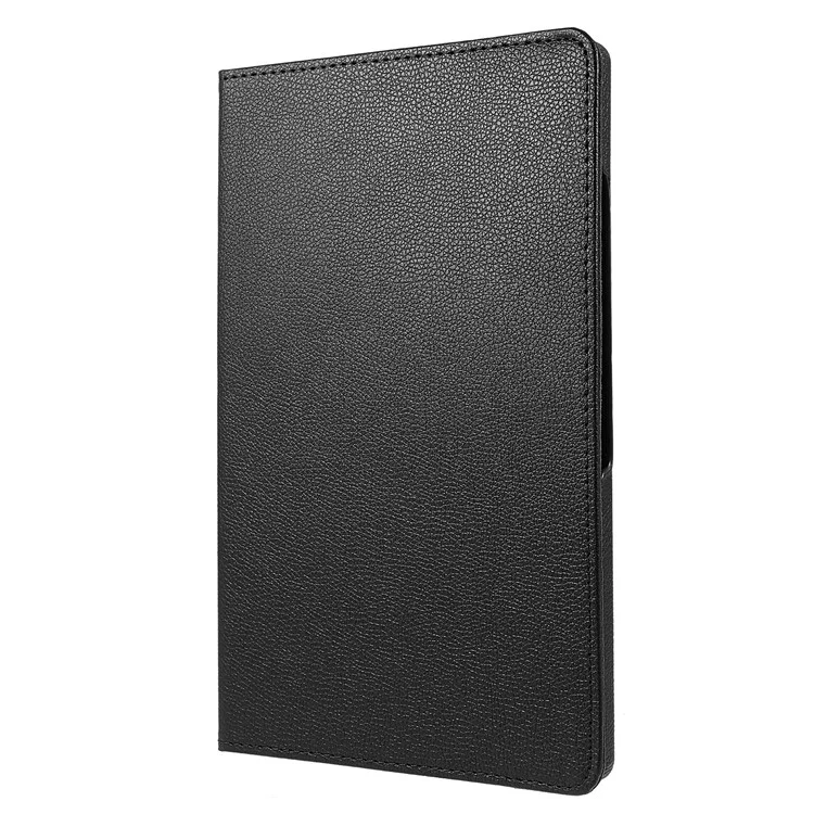 For Samsung Galaxy Tab A8 10.5 (2021) Litchi Texture PU Leather 360 Degree Swivel Stand Protective Tablet Case with Elastic Band - Black-Cellmalls