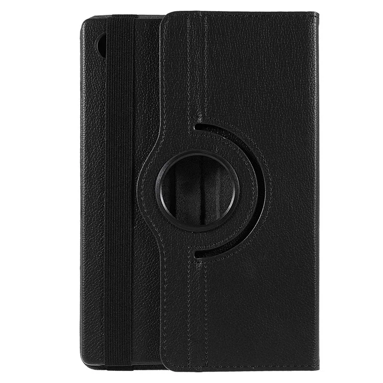 For Samsung Galaxy Tab A9+ Case Tablet Leather Cover with Rotating Stand - Black-Cellmalls