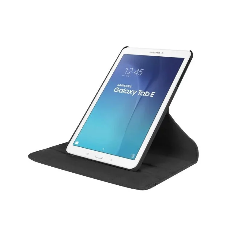 Litchi Texture Rotary Stand Leather Case for Samsung Galaxy Tab E 9.6 T560 / T561 - Black-Cellmalls