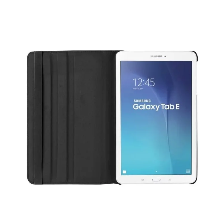Litchi Texture Rotary Stand Leather Case for Samsung Galaxy Tab E 9.6 T560 / T561 - Black-Cellmalls