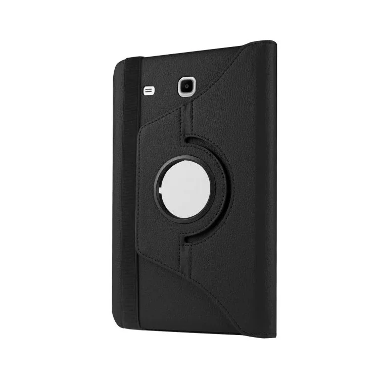 Litchi Texture Rotary Stand Leather Case for Samsung Galaxy Tab E 9.6 T560 / T561 - Black-Cellmalls