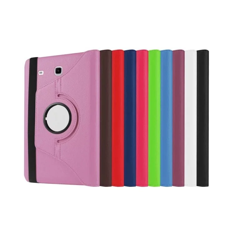 Litchi Texture Rotary Stand Leather Case for Samsung Galaxy Tab E 9.6 T560 / T561 - Black-Cellmalls