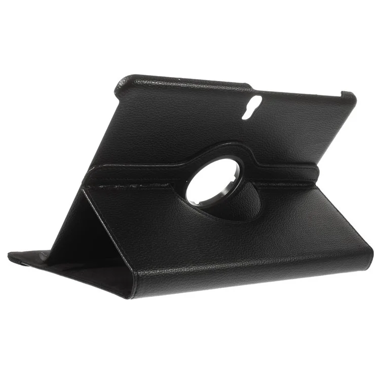 Rotary Stand Litchi Grain Smart Leather Cover for Samsung Galaxy Tab S 10.5 T800 T805 - Black-Cellmalls