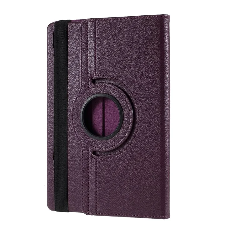 Litchi Texture Leather Case with Rotating Stand Cover for Samsung Galaxy Tab S10 FE / S10 / S9 FE / S9 / S8 / S7 SM-T870 T875 - Purple-Cellmalls