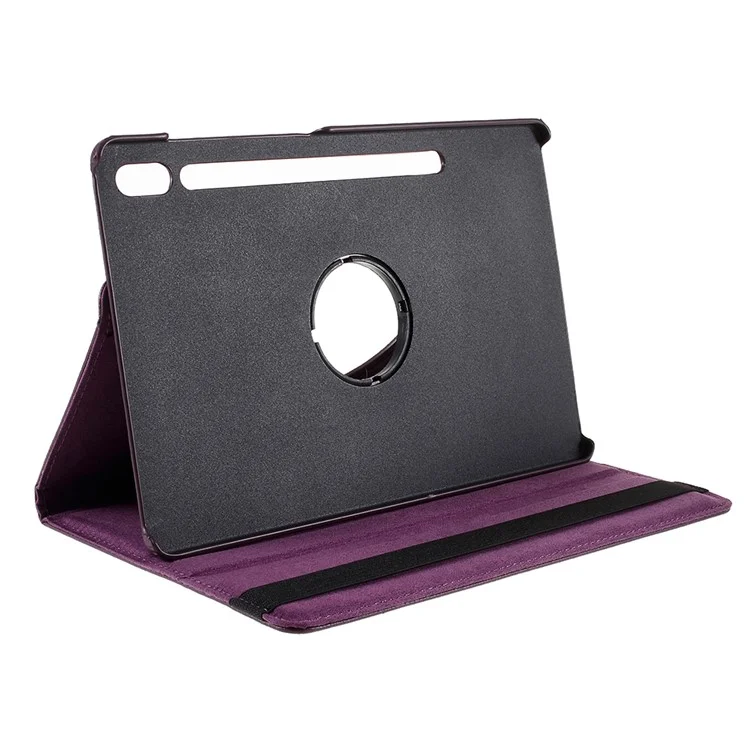 Litchi Texture Leather Case with Rotating Stand Cover for Samsung Galaxy Tab S10 FE / S10 / S9 FE / S9 / S8 / S7 SM-T870 T875 - Purple-Cellmalls