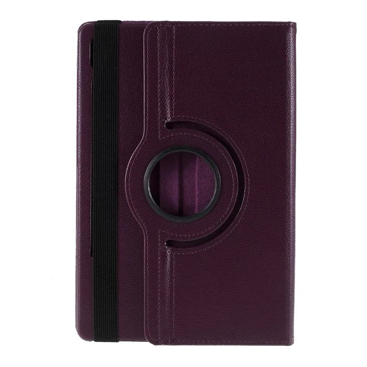 Litchi Texture Leather Case with Rotating Stand Cover for Samsung Galaxy Tab S10 FE / S10 / S9 FE / S9 / S8 / S7 SM-T870 T875 - Purple-Cellmalls