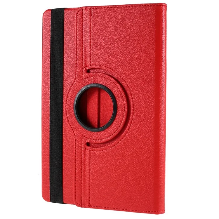 For Samsung Galaxy Tab S10 FE+ Case Rotating Stand PU Leather + PC Tablet Cover with Elastic Band - Red-Cellmalls