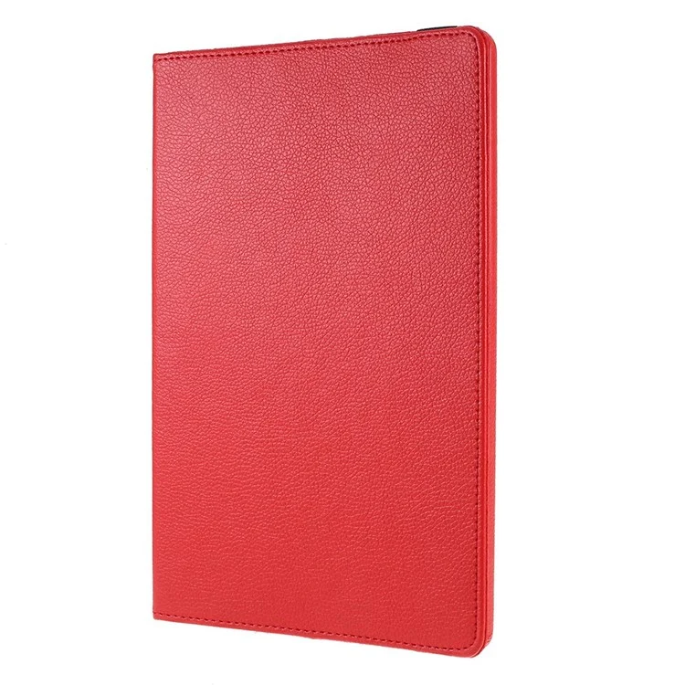 For Samsung Galaxy Tab S10 FE+ Case Rotating Stand PU Leather + PC Tablet Cover with Elastic Band - Red-Cellmalls