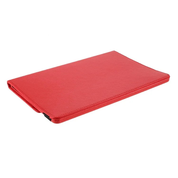 For Samsung Galaxy Tab S10 FE+ Case Rotating Stand PU Leather + PC Tablet Cover with Elastic Band - Red-Cellmalls