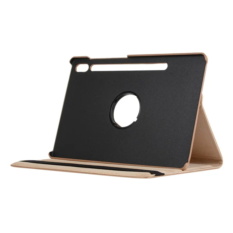 For Samsung Galaxy Tab S10 Ultra / S9 Ultra / S8 Ultra PU Leather Tablet Case 360-Degree Rotating Stand Protective Cover - Black-Cellmalls