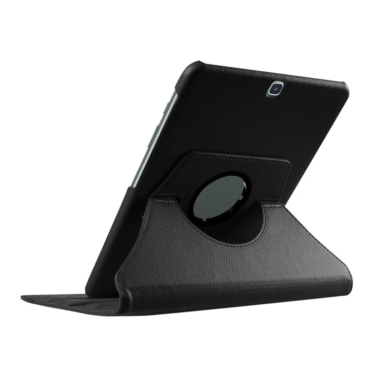 For Samsung Galaxy Tab S2 9.7 Lychee Litchi Grain Leather Rotary Stand Cover - Black-Cellmalls