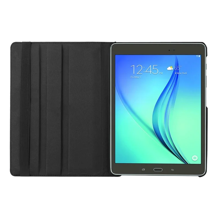 For Samsung Galaxy Tab S2 9.7 Lychee Litchi Grain Leather Rotary Stand Cover - Black-Cellmalls
