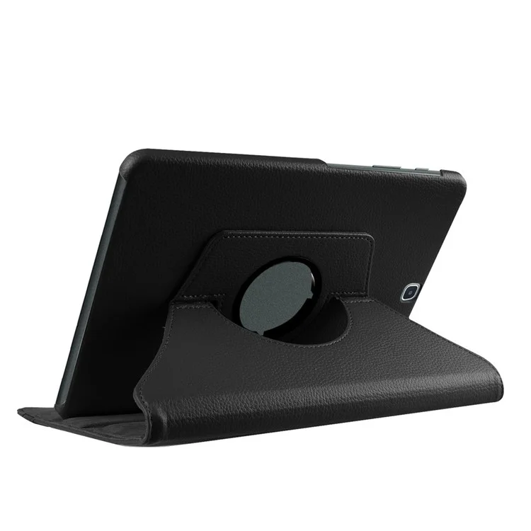 For Samsung Galaxy Tab S2 9.7 Lychee Litchi Grain Leather Rotary Stand Cover - Black-Cellmalls