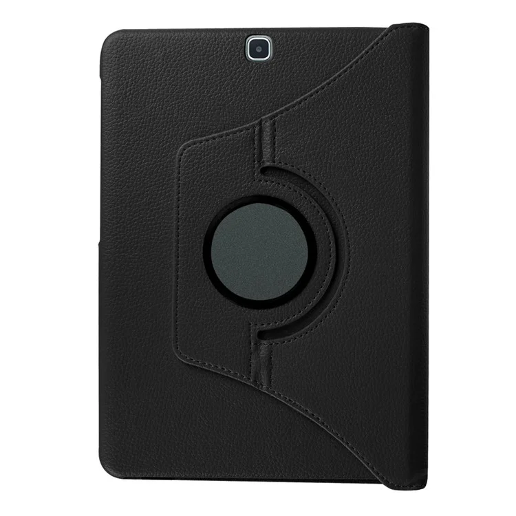 For Samsung Galaxy Tab S2 9.7 Lychee Litchi Grain Leather Rotary Stand Cover - Black-Cellmalls