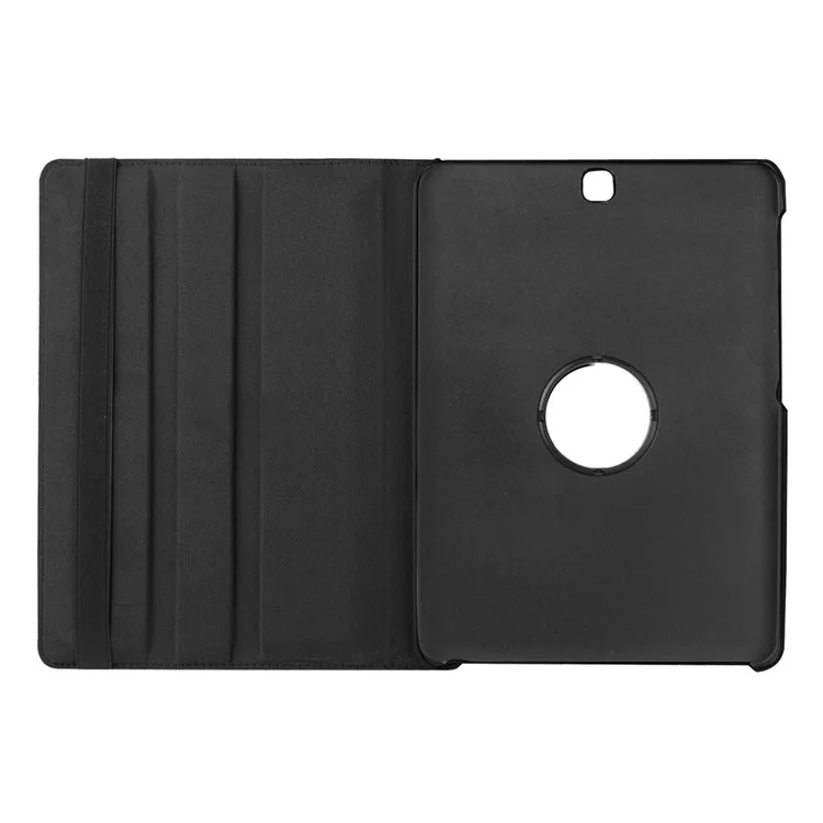 For Samsung Galaxy Tab S2 9.7 Lychee Litchi Grain Leather Rotary Stand Cover - Black-Cellmalls