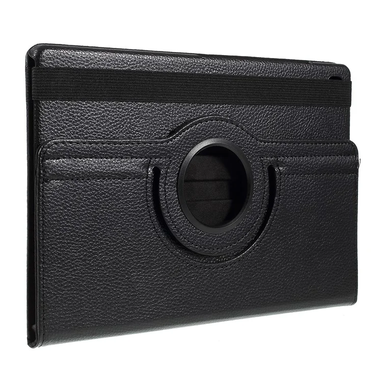 Litchi Texture 360° Swivel Stand Leather Case for Samsung Galaxy Tab S6 Lite (2020) P610 P615 / (2022) / (2024) - Black-Cellmalls