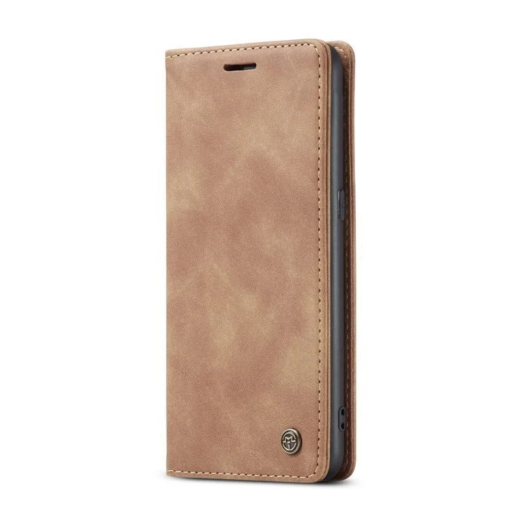 CASEME 013 Series Auto-absorbed Leather Wallet Case with Stand Phone Cover for Samsung Galaxy A10s - Brown-Cellmalls