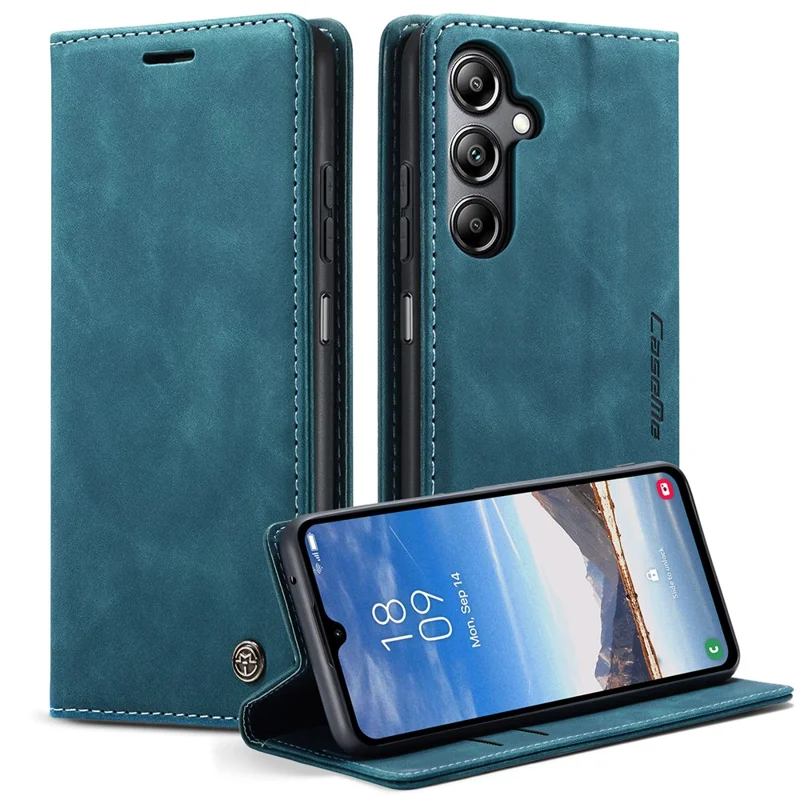 CASEME 013 Series For Samsung Galaxy A05s 4G Case Business Style View Flip Leather Phone Cover - Red-Cellmalls