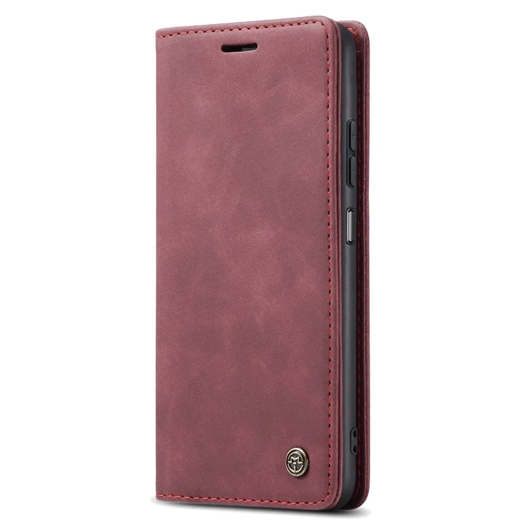 CASEME 013 Series For Samsung Galaxy A05s 4G Case Business Style View Flip Leather Phone Cover - Red-Cellmalls