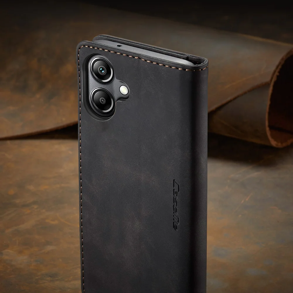 For Samsung Galaxy A06 4G Case CASEME 013 Series Card Holder Stand Leather Phone Cover - Coffee-Cellmalls