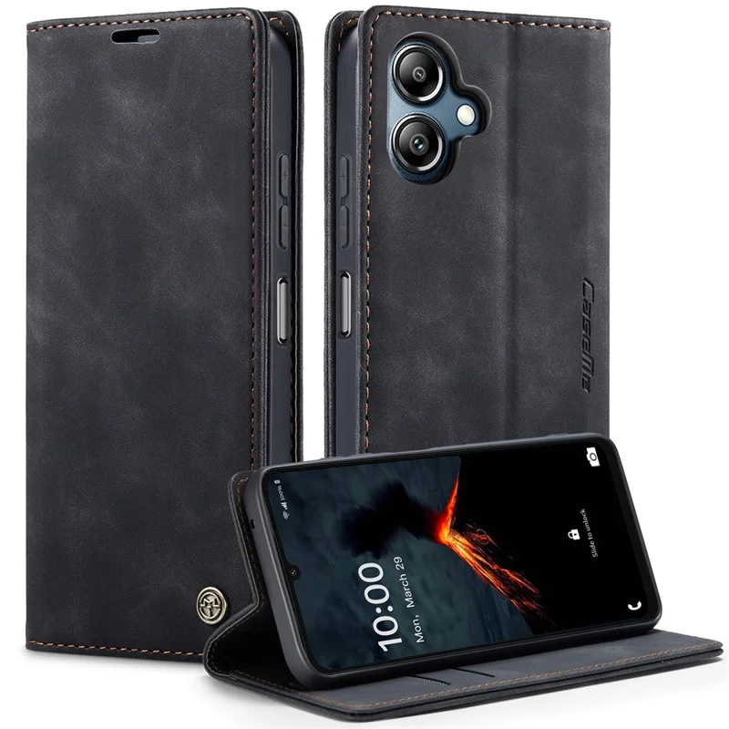 For Samsung Galaxy A06 4G Case CASEME 013 Series Card Holder Stand Leather Phone Cover - Coffee-Cellmalls