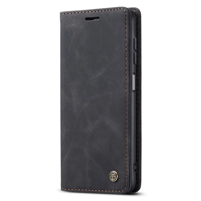 CASEME 013 Series Cell Phone Case Bag for Samsung Galaxy A13 4G, PU Leather Wallet Magnetic Design Card Slots Stand Phone Cover - Black-Cellmalls