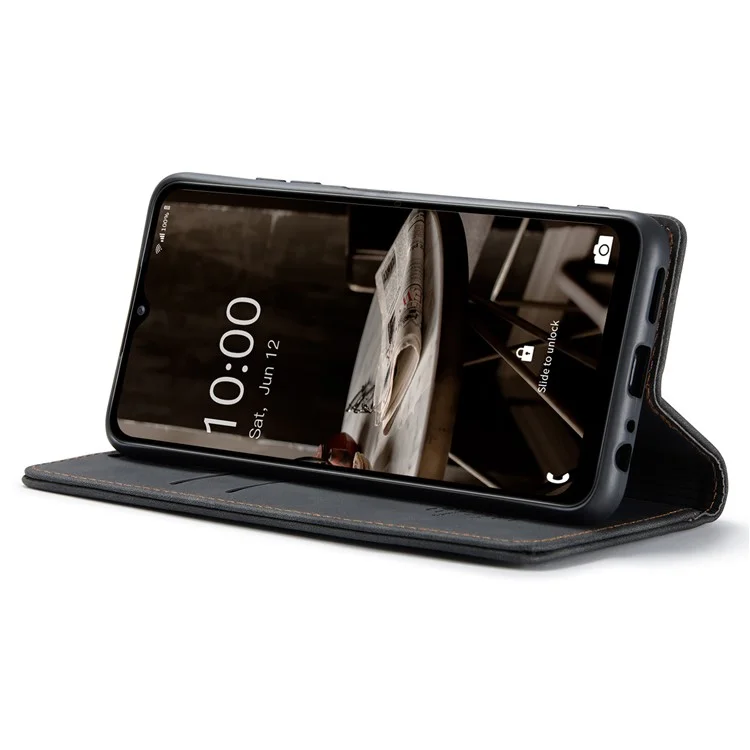 CASEME 013 Series Phone Cover For Samsung Galaxy A14 5G / A14 4G Stand Wallet PU Leather Phone Case - Black-Cellmalls