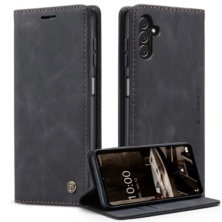 CASEME 013 Series Phone Cover For Samsung Galaxy A14 5G / A14 4G Stand Wallet PU Leather Phone Case - Black-Cellmalls