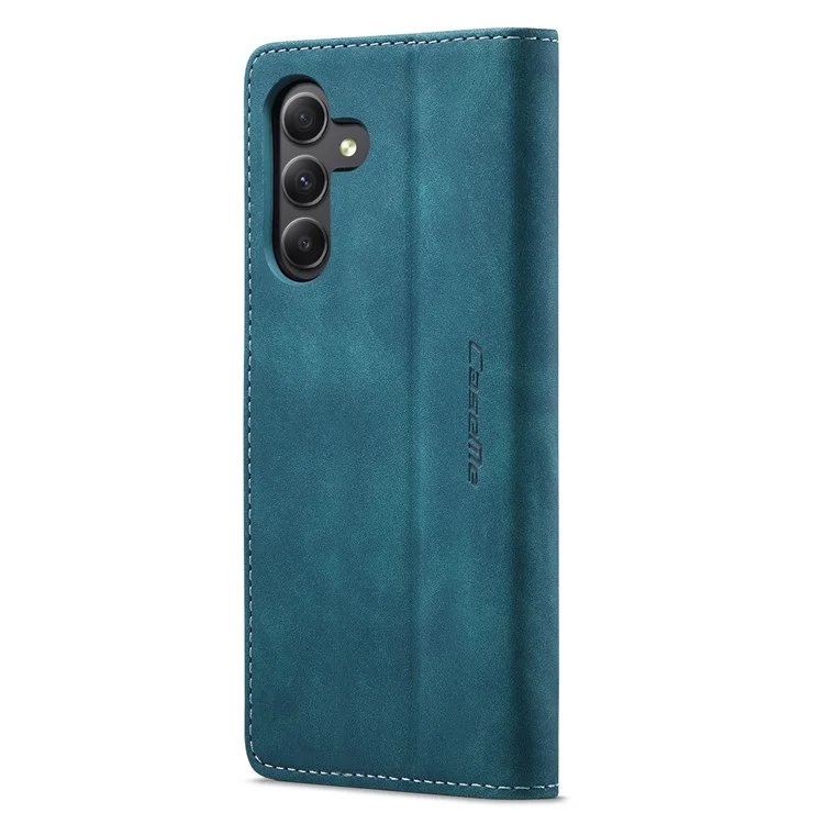CASEME 013 Series For Samsung Galaxy A15 5G / A15 4G Case Business Style Flip Stand Phone Cover - Blue-Cellmalls