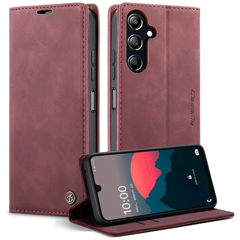 For Samsung Galaxy A16 5G / A16 4G Case CASEME 013 Series Card Holder Stand Leather Phone Cover - Coffee-Cellmalls