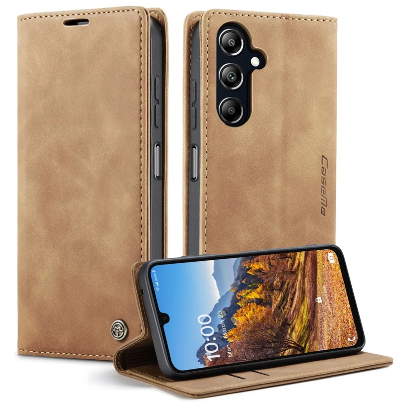 For Samsung Galaxy A16 5G / A16 4G Case CASEME 013 Series Card Holder Stand Leather Phone Cover - Coffee-Cellmalls