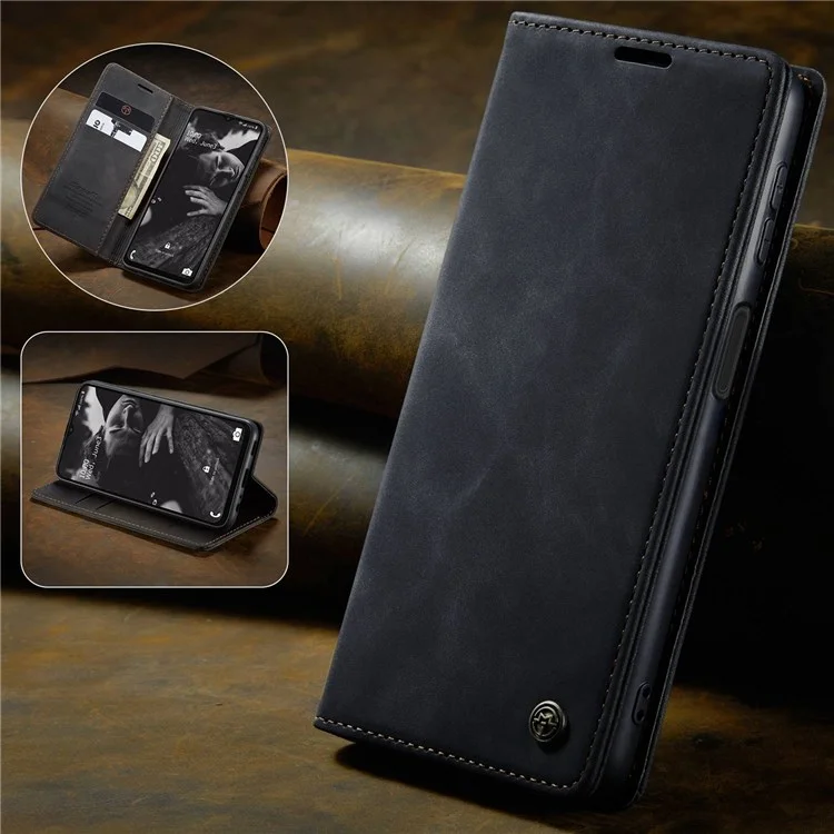 CASEME 013 Series For Samsung Galaxy A23 5G (Global Version) / 4G Phone Case Bag Auto-absorbed PU Leather Wallet Foldable Stand Phone Cover - Black-Cellmalls