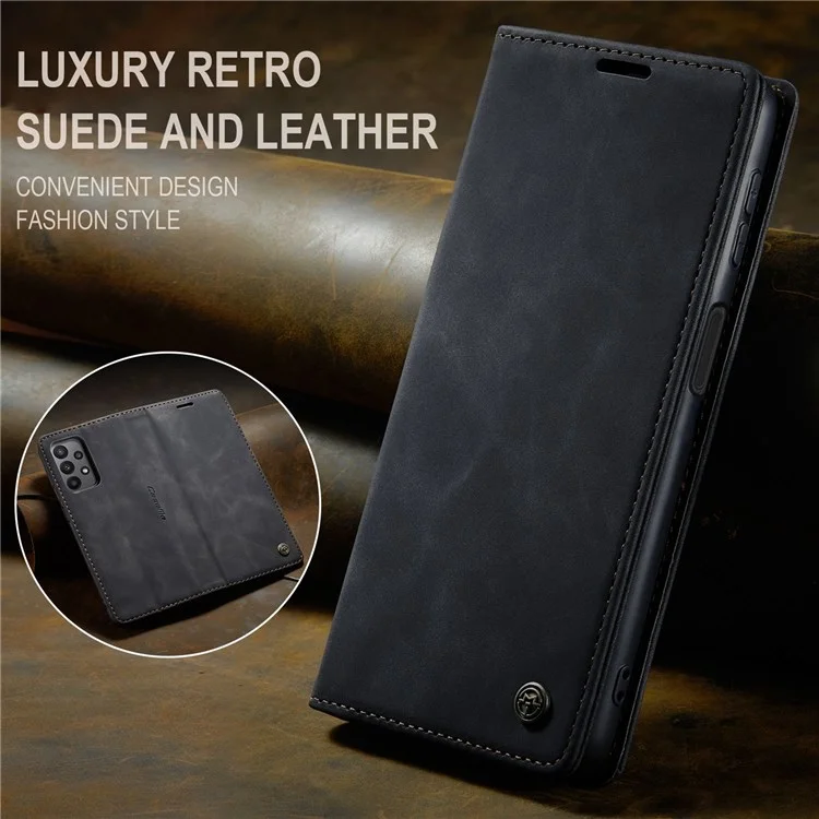 CASEME 013 Series For Samsung Galaxy A23 5G (Global Version) / 4G Phone Case Bag Auto-absorbed PU Leather Wallet Foldable Stand Phone Cover - Black-Cellmalls