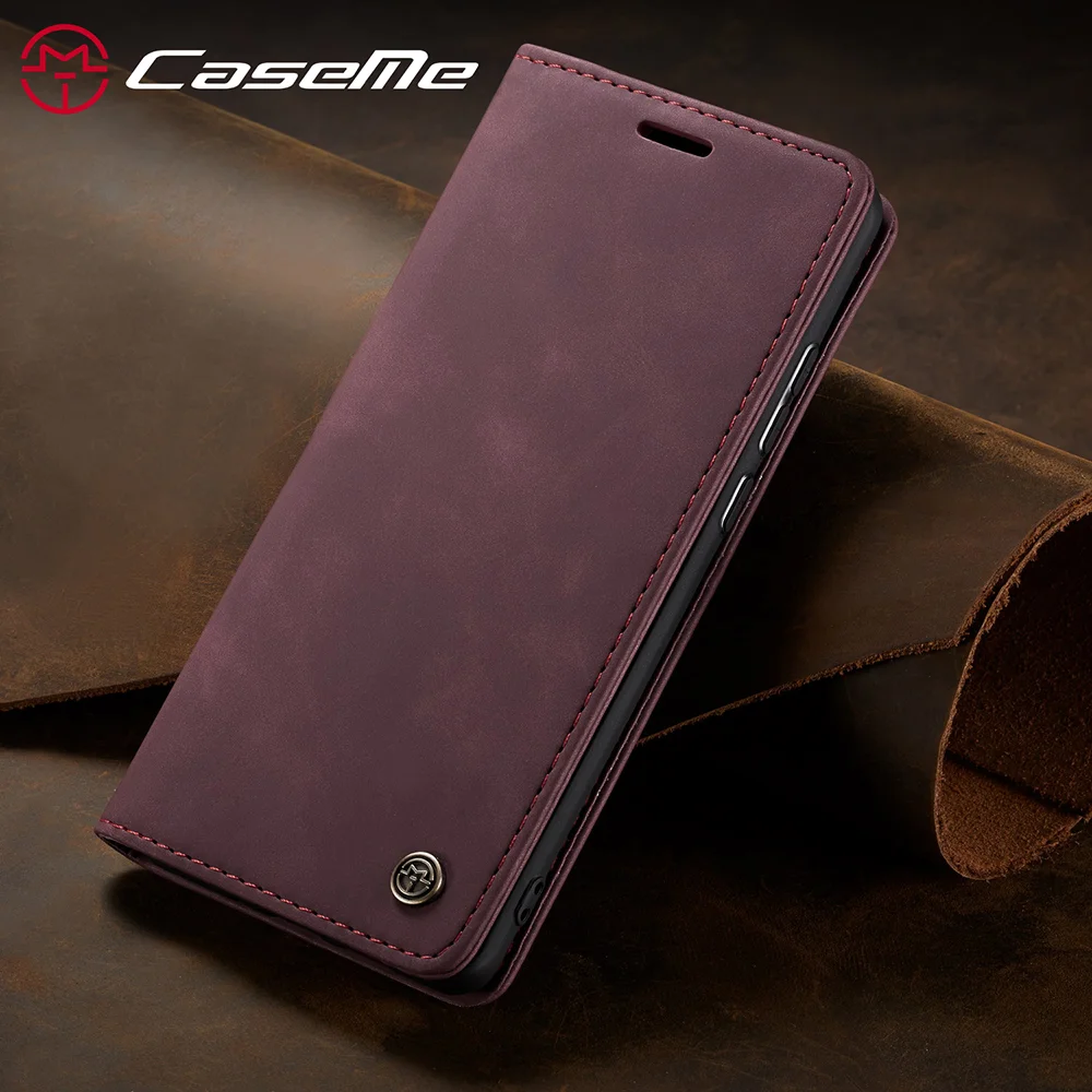 CASEME 013 Series Auto-absorbed Leather Wallet Case for Samsung Galaxy A20/A30 - Black-Cellmalls